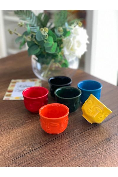 TAMER YİĞİT Face Set of 6 Cups