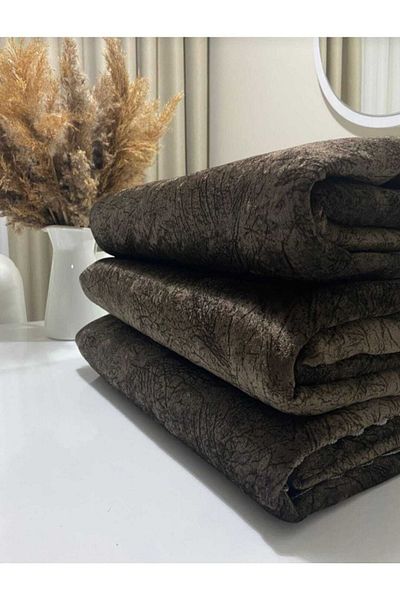 vera home collectıon Кадифена горна част, гъбена текстура, калъф за диван с шарка, тъмнокафяв