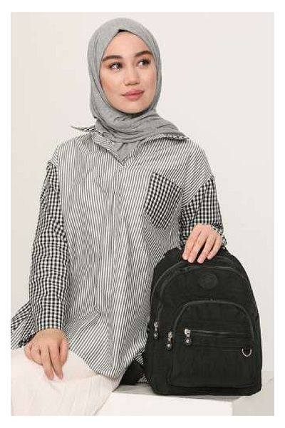 AlphaClub Bag Black Crinkle Waterproof Women's Backpack