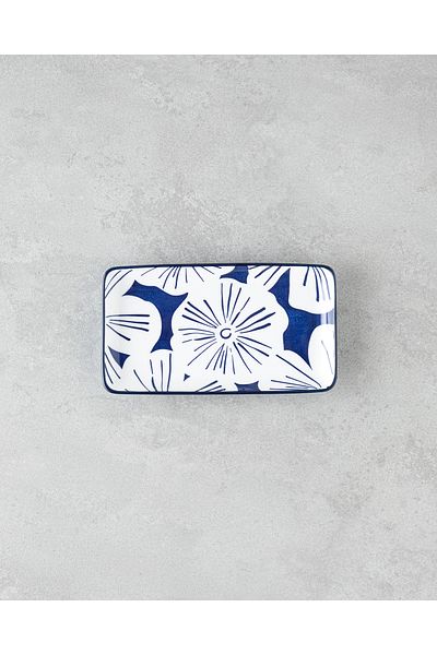 English Home Ophelia Blue-White Porcelain Boat Plate