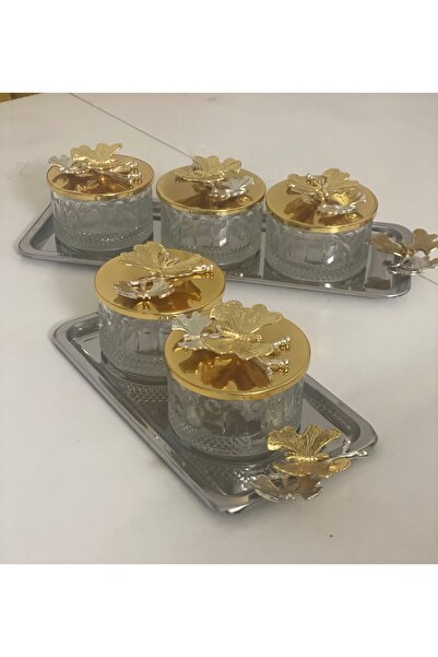 Elzem 2 LI BÜYÜK VE KÜÇÜK ÇEREZLİK BAHARATLIK KAPAKLI İKRAMLIK