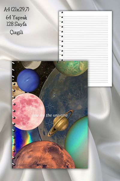daily notebook دفتر ملاحظات مدرسي حلزوني مخطط 64 صفحة - مقاس A4 (21x29,7 سم)