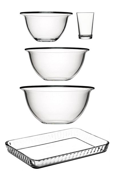 Paşabahçe Kitchen Enjoyment Set Arda Turkmen Prep Set + Borcam Premium Rectangular Oven Dish Tray