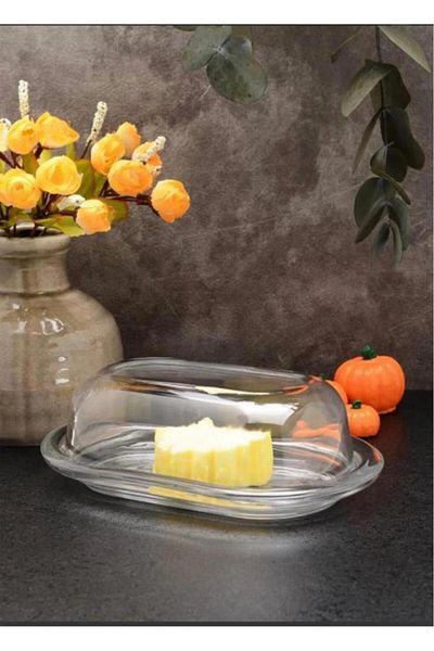 Paşabahçe 98402 Basic Butter Fish Storage Container with Glass Lid 460cc