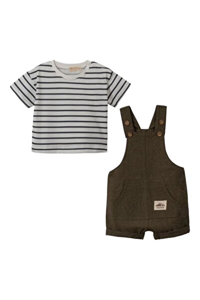 Necix's Erkek Bebek Keten Salopet Takım %100 Pamuk