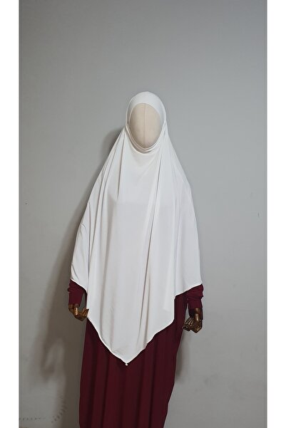 AHRAR tesettür كيمار ساندي أبيض - ماكسي جاهز للحج والعمرة مع الحجاب