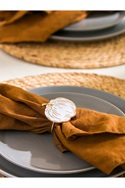 LC Waikiki Lcw Home Set of 2 Ecru Pumpkin Printed Napkin Rings