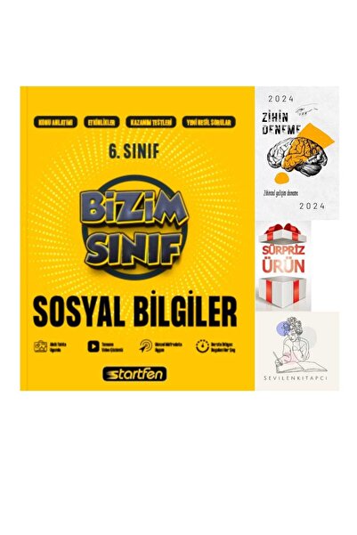 Startfen 6.SINIF SOSYAL BİZİM SINIF KONU ANLATIM+ZİHİN DENEME+HEDİYE(SEVİLENKİTAPCİ)YENİ BASKI1