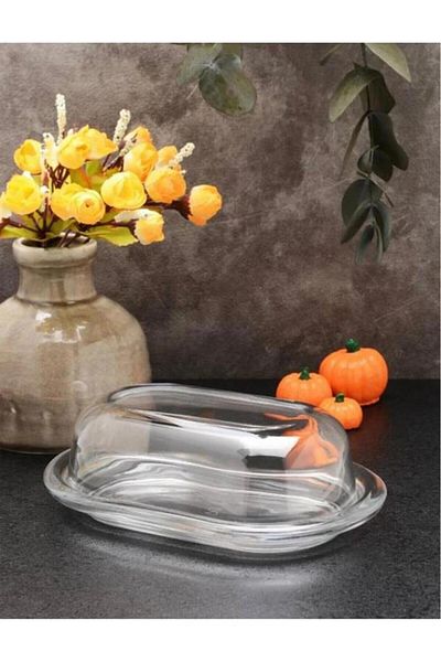 Paşabahçe 98402 Basic Butter Fish Storage Container with Glass Lid 460cc