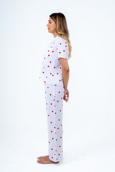 bella bonita Heart Muslin Pajama Set - 100% Cotton