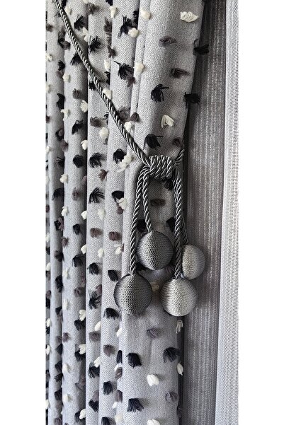 Yuka Gray Color Panel Background - Single Wing Luxury Series with Ruffle Detail