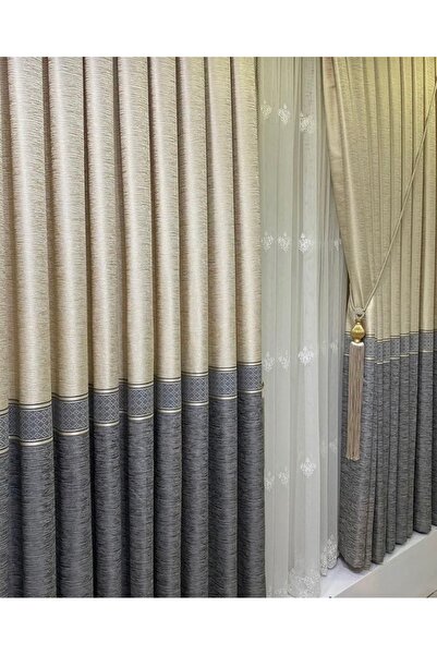 beatiful PERDELA PARISIANĂ 1/3 CU PIELE TUBULARE CU PIELE UNICA -CU ACCESORII CA CADOU-