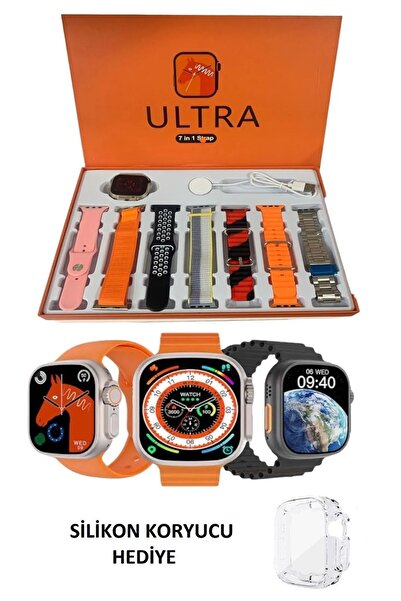 Genel Markalar Smart Watch 8 Ultra 7 In 1 Akıllı Saat 7 Kordonlu Takvim Spor ...