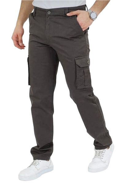 DYNAMO Men's Olive Cargo Pants - Cotton, Bellows and Pockets