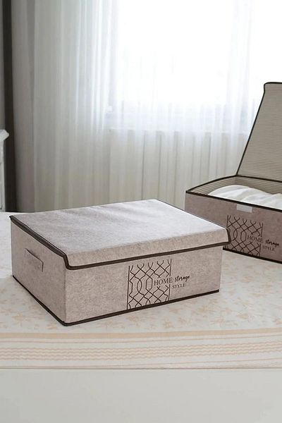 Emir-AYDIN 2 PCS Multi-Purpose Plinth Size with Felt Lid (STORAGE BOX)BOX ORGANIZER CRAMPS 50*40*19