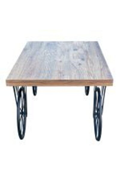 Cosargroup Dekoratif Bisiklet Tekerlekli Zigon Sehpa Ahşap Orta Sehpa