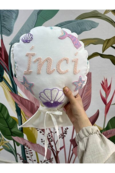 punch passion İsimli Bebek Takı Yastığı Dekoratif Yastık Punch Nakışlı-(İÇ DO...