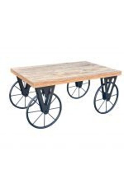 Cosargroup Dekoratif Bisiklet Tekerlekli Zigon Sehpa Ahşap Orta Sehpa