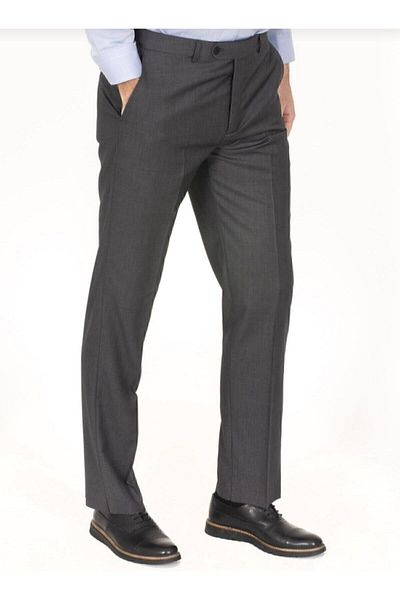 MaviMoure Men's Smoked Classic Cut Fabric Trousers