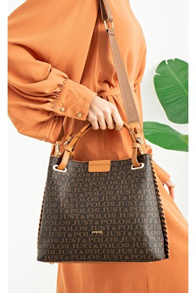 Just Polo نمط مونوغرام منقوش - حقيبة يد وكتف مغناطيسية MH4031MH