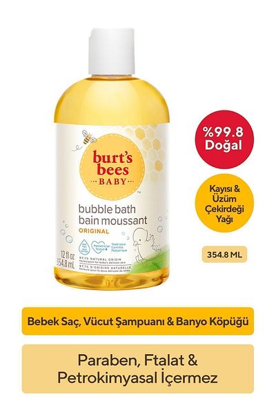 Burts Bees Baby Hair-Body Shampoo and Bath Foam - Baby Bee Bubble Bath 350 ml