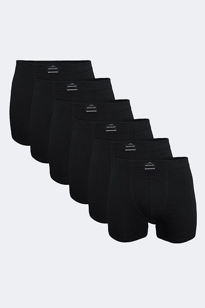 Malabadi Ανδρικό μαύρο 6 τεμάχιο Cotton Elastane Long Boxer 073