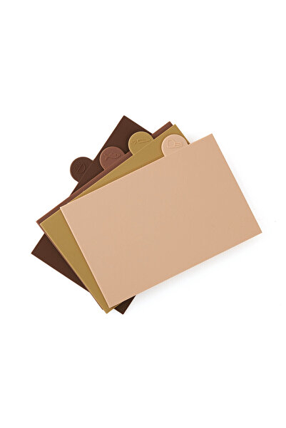 AROW Vanni Bıçaklı Ve Standlı Kesme Tahtası Seti - Krem - 36,5x32 Cm