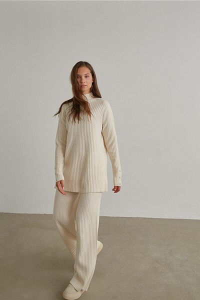 modabirsen Button Detailed Ribbed Knitwear Set