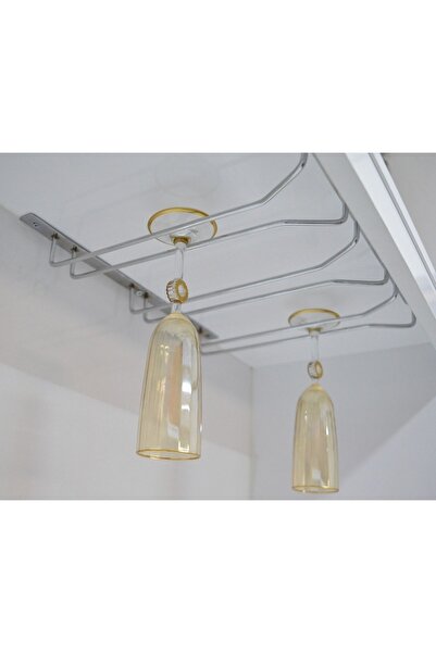 filamento 3 Bölmeli Krom V Metal Kadehlik Bardaklık Kadeh Askısı