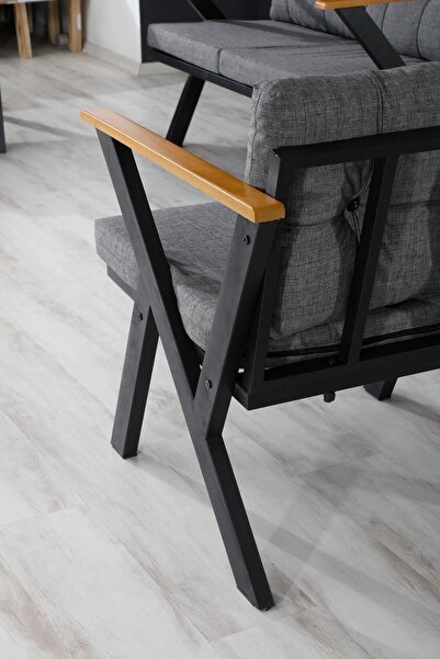 Dekoroom's Zeta 2 1 1 Balkon Takımı, Bahçe Mobilyası, Çay Seti, Kafe Oturma Grubu, Teras Koltuk Takımı