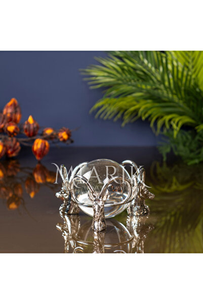 MIARIK DESIGN & DEKORASYON Dekoratif Kristal Küreli Oğlak Aksesuar