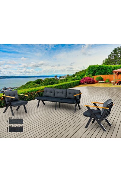 Dekoroom's Zeta 3 1 1 Balkon Takımı, Bahçe Mobilyası, Çay Seti, Kafe Oturma G...