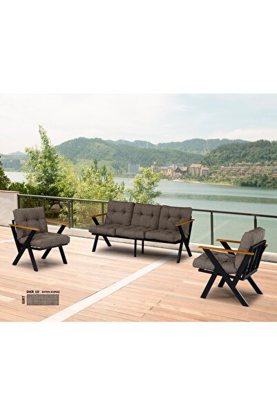 Dekoroom's Zeta 3 1 1 Sngerli Balkon Takımı, Bahçe Mobilyası, Çay Seti, Kafe ...