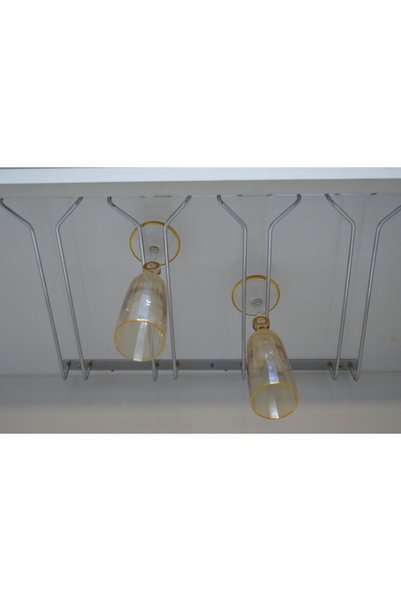 filamento 4 Compartment Chrome V Metal Goblet Holder Cup Holder Goblet Hanger