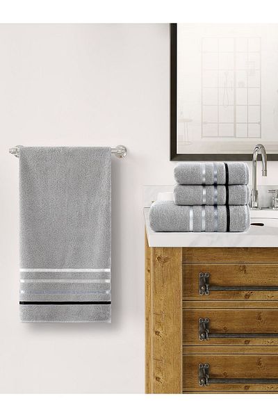 Karna Home Σετ Πετσέτες Μπάνιου 4 Τεμαχίων Ballet Grey