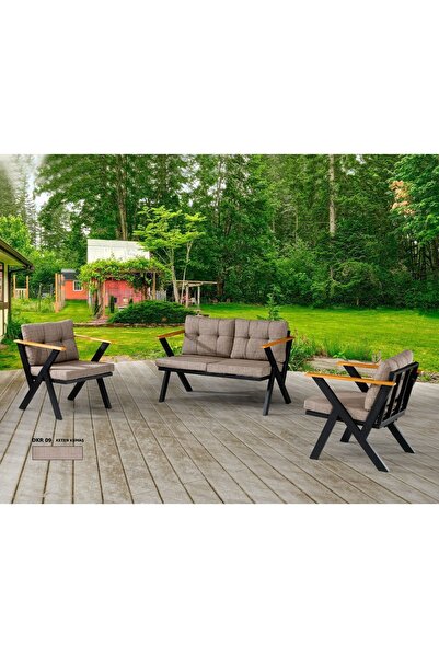 Dekoroom's Zeta 2+1+1 Balkon Takımı, Bahçe Mobilyası, Çay Seti, Kafe Oturma G...