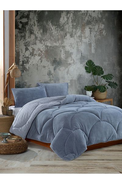 NANOSOFT King Size Gray Welsoft Quilt 230X260