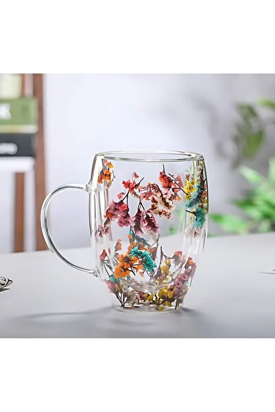 Genel Markalar Organik Çiçekli Borosiklat Kupa Bardak