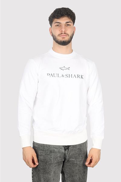 PAUL&SHARK White Men's Sweatshirt - Cotton, Long Sleeve, Daily Use, Woven - 14311815 -46A