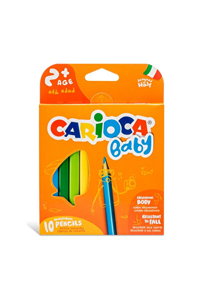 CARIOCA JUMBO BEBEK ÜÇGEN KURU BOYA KALEMİ 10'LU 2 YAŞ+ +2 Yaş Çok Renkli