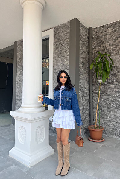 Seda Yalçın Atelier Темно-синій - укорочений джинсовий піджак