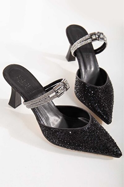 werfen Kadın kısa topuklu taşlı ayakkabı