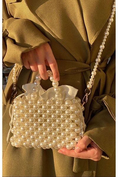 ISTANBUL STYLES Pearl Bag with Pearls - Bead Detail