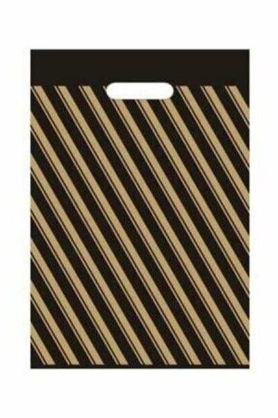 Generic Brand Reinforced Interlocking Black Striped 4:no Shop Bag 40*50 50pcs