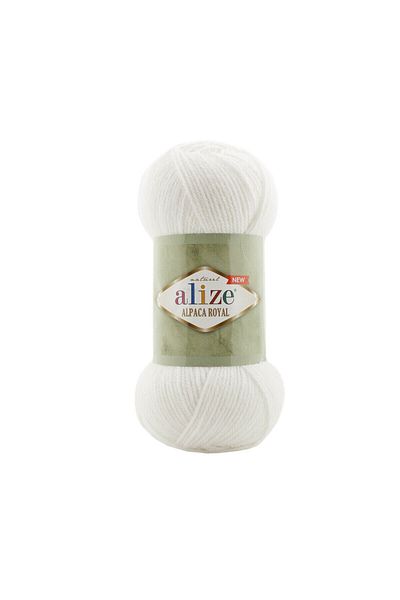 Alize Alpaca Royal New 55 White Hand Knitting Yarn 5 Pieces