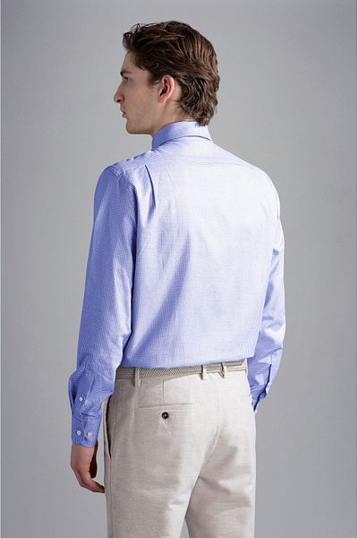 PAUL&SHARK Blue Patterned Long Sleeve Shirt - Men 14313095 -G07