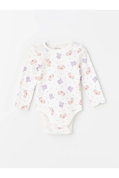 LC Waikiki LCW Baby-Body mit Rundhalsausschnitt, langen Ärmeln und Druckknöpfen, 5er-Pack