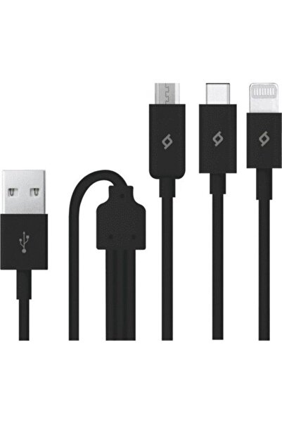 PHONEBOX Ttec Trio Type-c Lightning Micro Usb Şarj Kablosu Siyah 2dk7521s