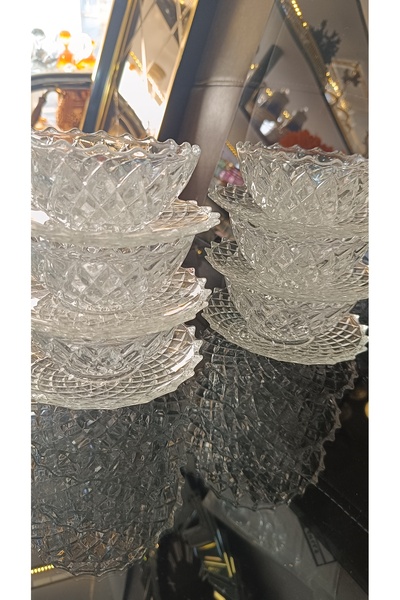 DEKOR ZÜCCACİYE HOME 6 Kişilik 12 Parça Cam Çerezlik Dondurmalık Kase Takımı