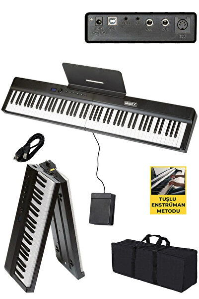 Midex PLX-120BK Yüksek Kaliteli Katlanır Taşınabilir Dijital Piyano
